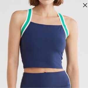 90 Degree Blue and Green Sports Bra Top